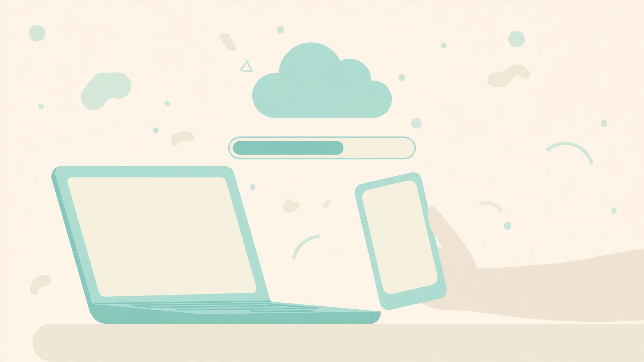 Illustration of downloading Instagram content on a phone and laptop