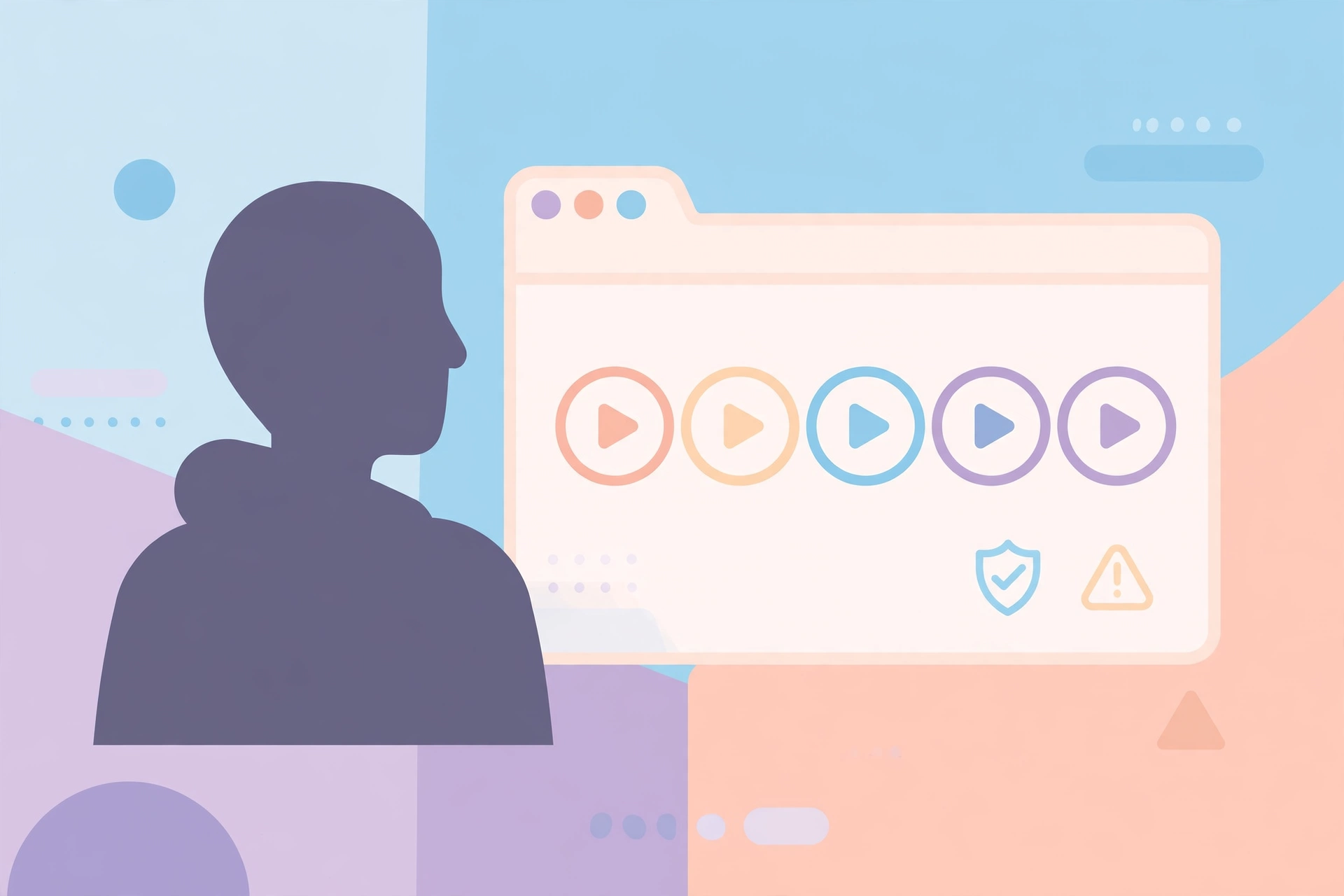 Illustration of a user reviewing story viewer safety
